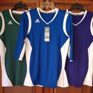 2 Brand-new Adidas Quick Set V Neck Tee's